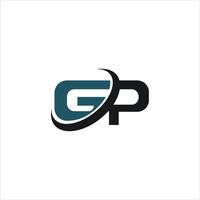 initiale lettre gp ou pg logo vecteur conception