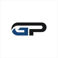 initiale lettre gp ou pg logo vecteur conception