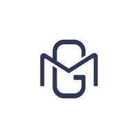 initiale lettre gm ou mg logo conception modèle vecteur