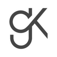 alphabet lettres initiales monogramme logo kg, gk, k et g vecteur