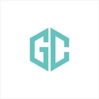 initiale lettre gc ou cg logo vecteur conception