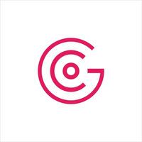 initiale lettre gc ou cg logo vecteur conception
