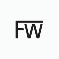 initiale lettre fw ou wf logo conception modèle vecteur