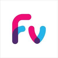 initiale lettre fv logo ou vf logo vecteur conception modèle