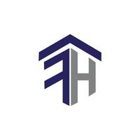initiale lettre fh ou hf logo vecteur conception modèle