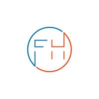 initiale lettre fh ou hf logo vecteur conception modèle