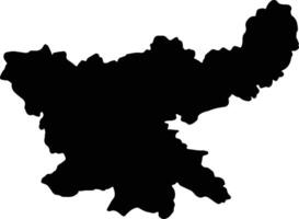 jharkhand Inde silhouette carte vecteur
