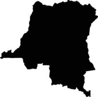 démocratique république de le Congo silhouette carte vecteur