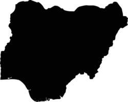 Nigeria silhouette carte vecteur