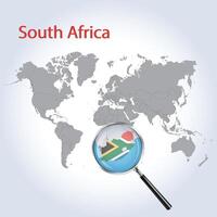 agrandie carte Sud Afrique avec le drapeau de Sud Afrique élargissement de Plans vecteur art