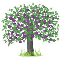 llustration avec une figure arbre. vert, violet, lilas, gris. pour le conception de cartes postales, faire-part, affiches pour le conception de cartes postales, faire-part, affiches vecteur