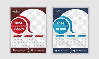 créatif moderne content Nouveau année 2024 calandre conception vecteur