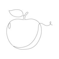 dessin d'une seule ligne d'une pomme biologique saine entière pour l'identité du logo du verger. concept de fruitage doux frais pour l'icône de jardin de fruits. illustration vectorielle de ligne continue moderne dessin graphique vecteur