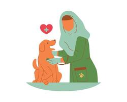 une musulman vétérinaire infirmière vecteur