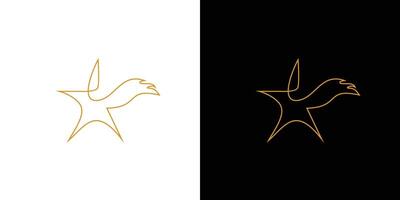 unique et luxueux ange étoile logo conception vecteur