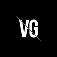 monogramme du logo vg avec modèle de conception de style slash vecteur