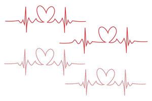 ecg cœur battre ligne icône symbole, cœur battre impulsion hôpital logo signe. vecteur illustration.