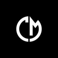 cm monogramme logo cercle modèle de conception de style ruban vecteur