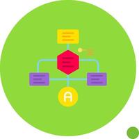 organigramme longue cercle icône vecteur