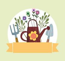 arrosoir et outils de jardinage vecteur
