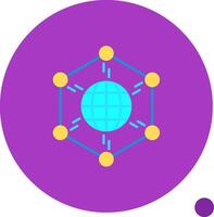 réseau longue cercle icône vecteur
