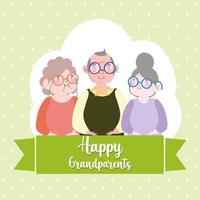 dessin animé heureux grands-parents vecteur