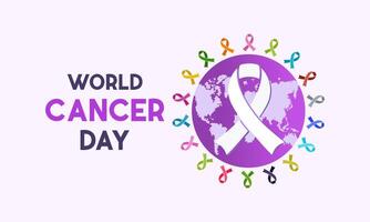 monde cancer journée est observé chaque année dans février 4. santé et médical conscience vecteur modèle pour bannière, carte, affiche et Contexte conception. vecteur illustration.