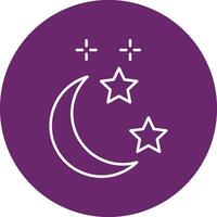lune et étoile ligne multicercle icône vecteur