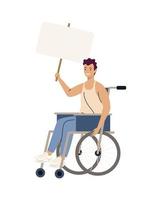homme en fauteuil roulant vecteur