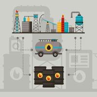 trois icônes de l'industrie pétrolière vecteur