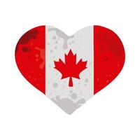 coeur de drapeau du canada vecteur