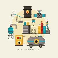 huit icônes de l'industrie pétrolière vecteur