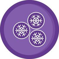 boule de neige solide violet cercle icône vecteur