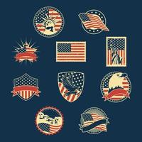 jeu de badges usa vecteur