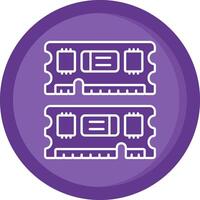 RAM solide violet cercle icône vecteur
