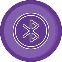 Bluetooth solide violet cercle icône vecteur