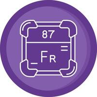 francium solide violet cercle icône vecteur