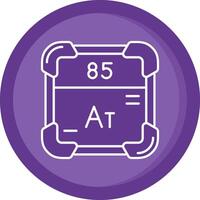 astatine solide violet cercle icône vecteur