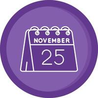 25ème de novembre solide violet cercle icône vecteur