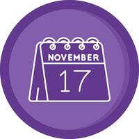 17e de novembre solide violet cercle icône vecteur