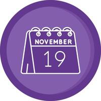 19e de novembre solide violet cercle icône vecteur