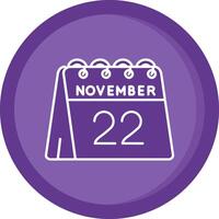 22e de novembre solide violet cercle icône vecteur