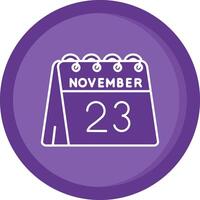 23ème de novembre solide violet cercle icône vecteur