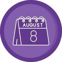 8e de août solide violet cercle icône vecteur