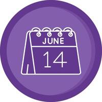 14e de juin solide violet cercle icône vecteur