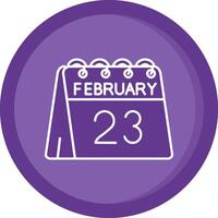23ème de février solide violet cercle icône vecteur