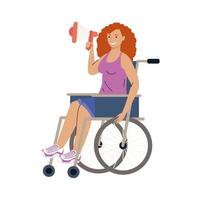 femme en fauteuil roulant vecteur