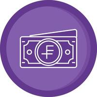 Suisse franc solide violet cercle icône vecteur