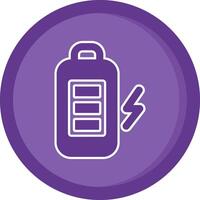batterie solide violet cercle icône vecteur