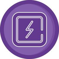 électricité solide violet cercle icône vecteur